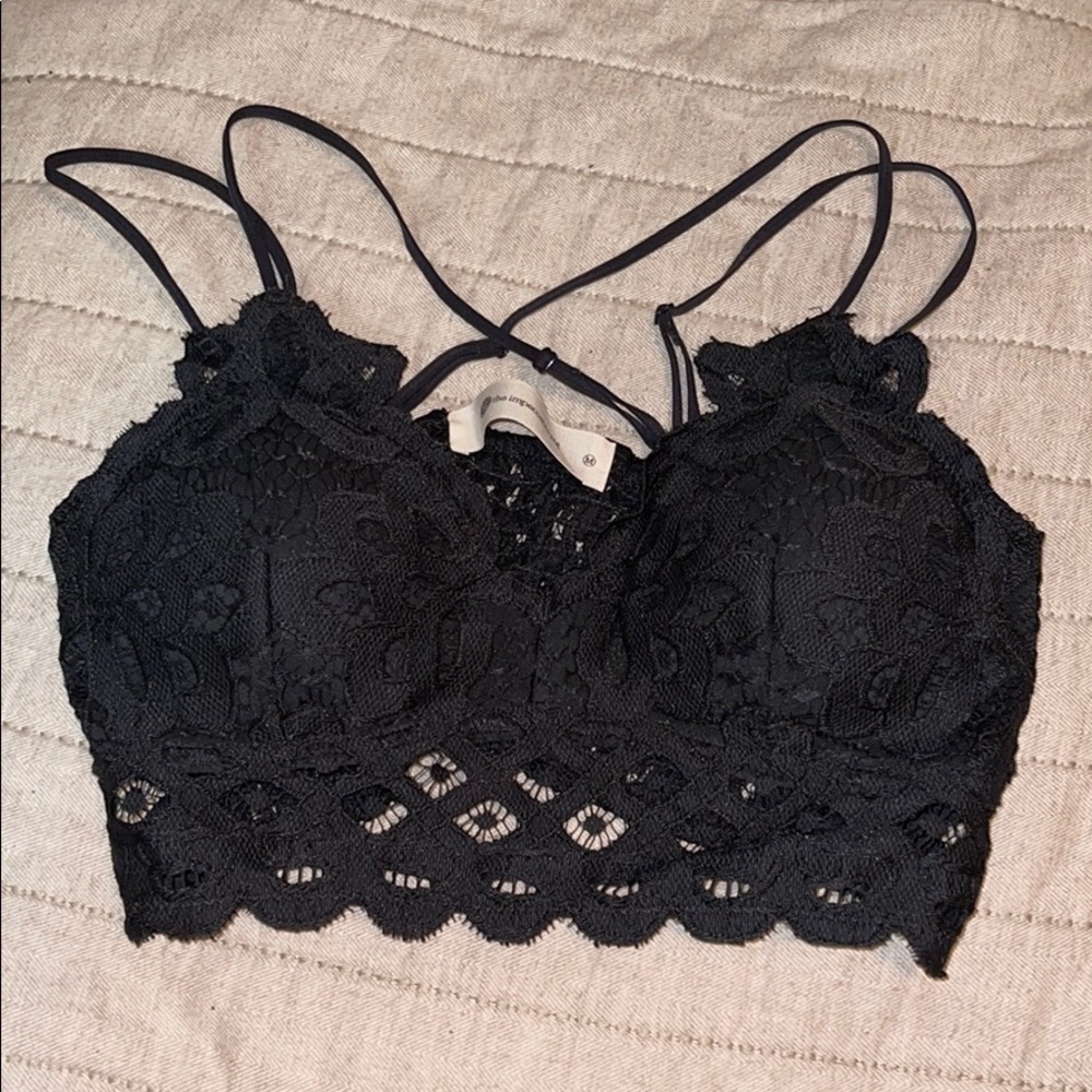 cross back laced bra